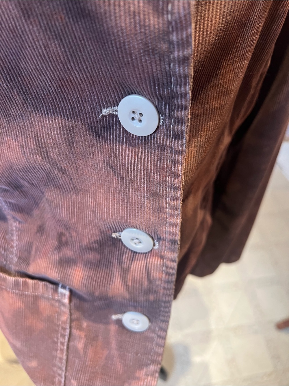 Old Navy brown subtle tie dyed corduroy jacket - Picture 5 of 5